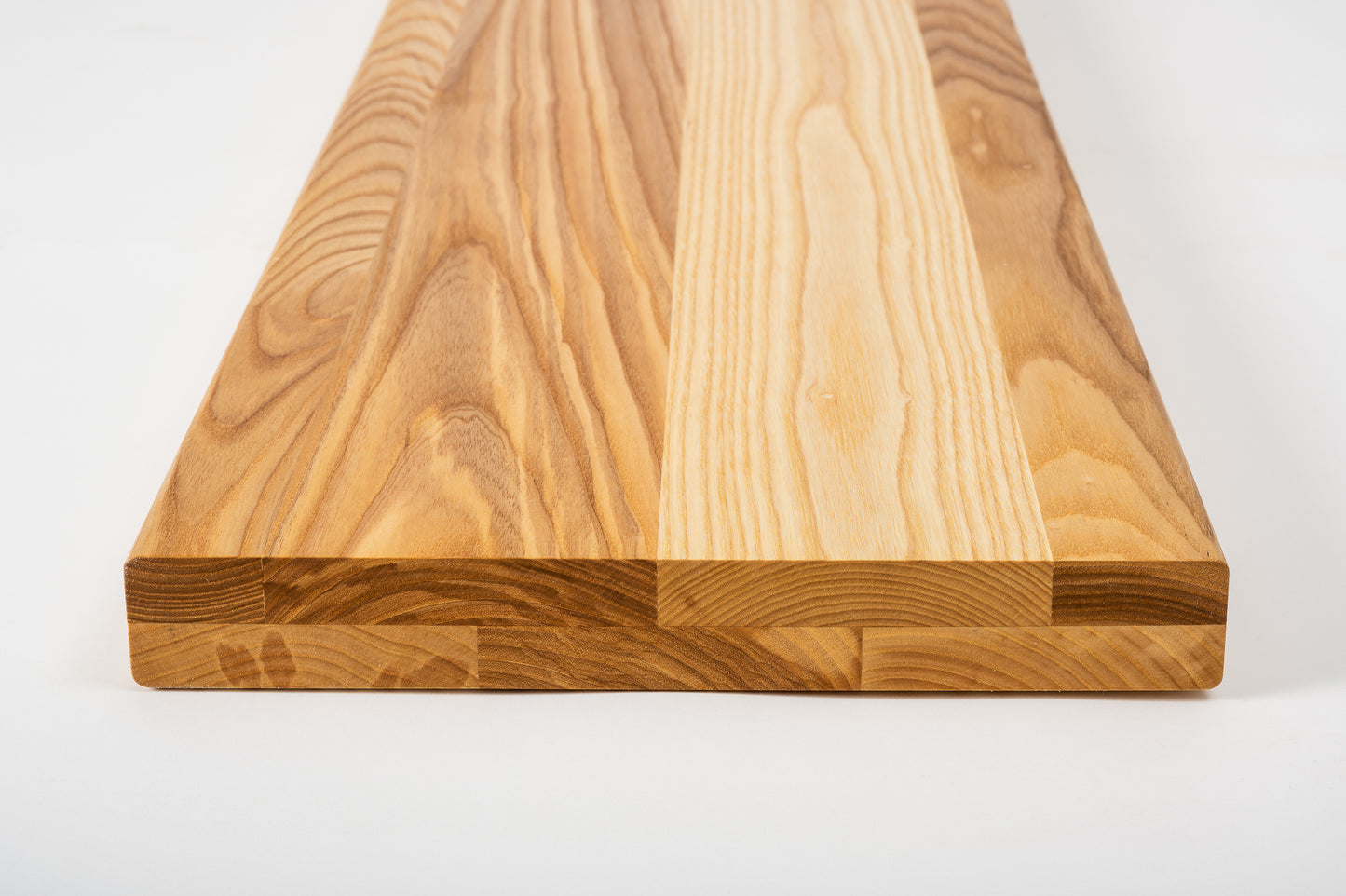 Shelf Stair tread Riser Windowsill Ash A/B, full stave lamellas, 40 mm, 2-layer, Natural oil