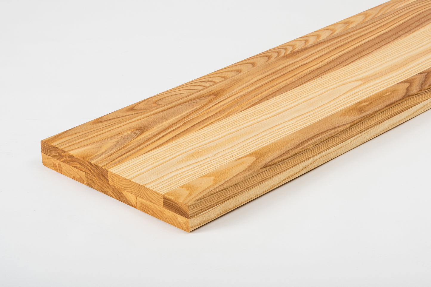 Shelf Stair tread Riser Windowsill Ash A/B, full stave lamellas, 40 mm, 2-layer, Natural oil