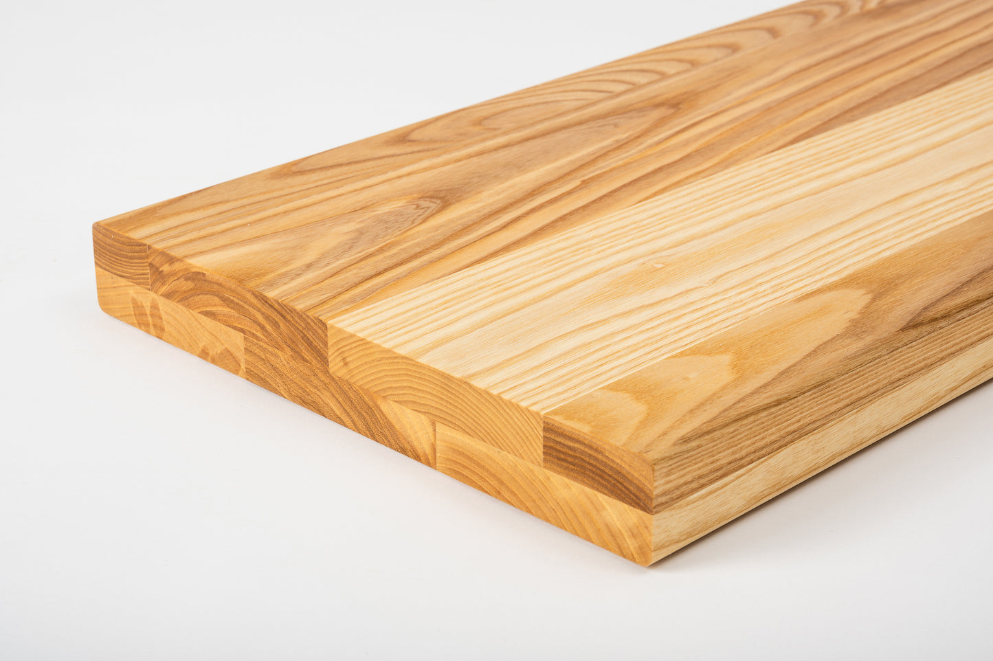 Shelf Stair tread Riser Windowsill Ash A/B, full stave lamellas, 40 mm, 2-layer, Natural oil