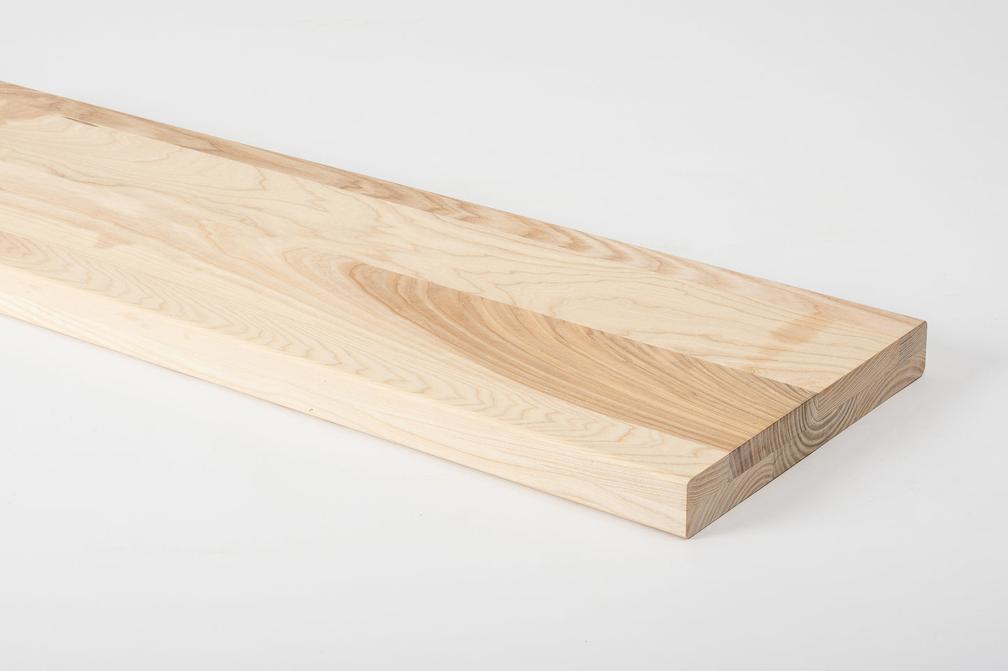 Shelf Stair tread Riser Windowsill Ash A/B, full stave lamellas, 40 mm, 2-layer, White oil