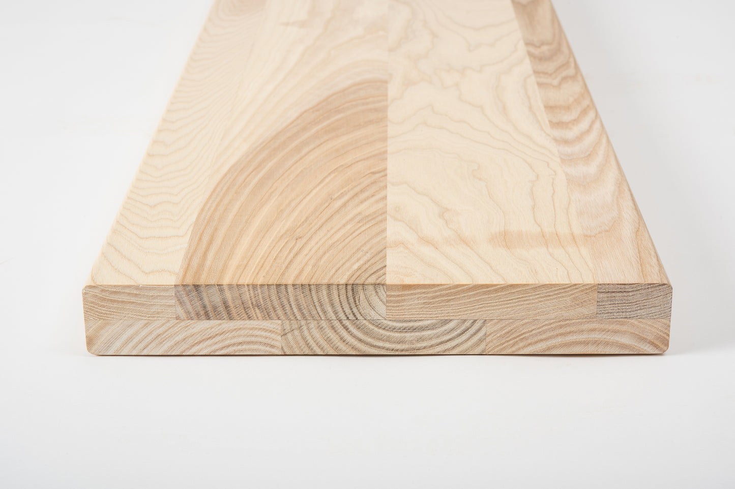 Shelf Stair tread Riser Windowsill Ash A/B, full stave lamellas, 40 mm, 2-layer, White oil