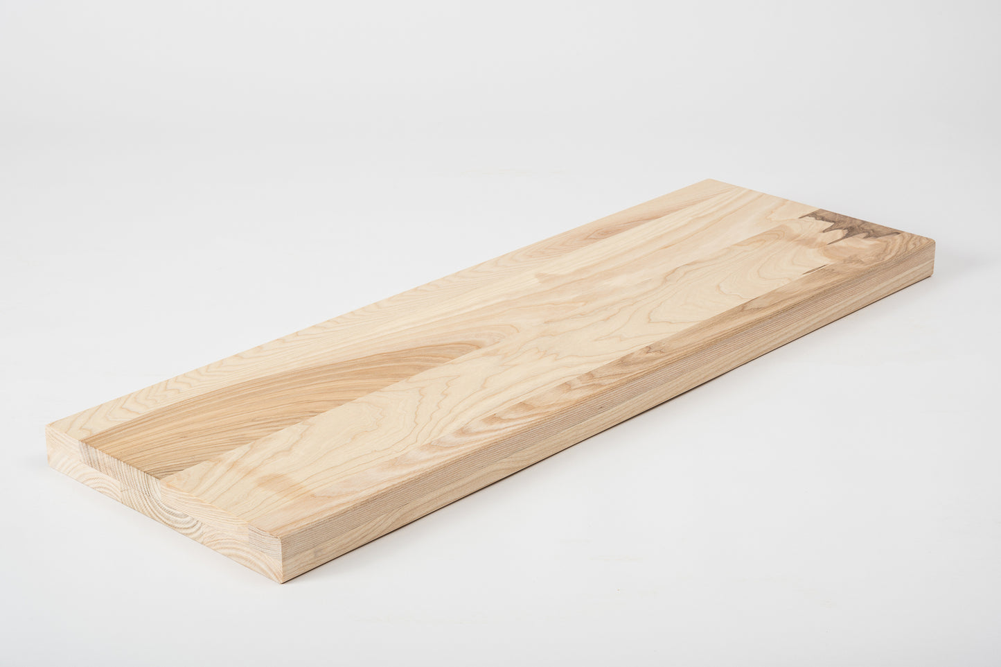Shelf Stair tread Riser Windowsill Ash A/B, full stave lamellas, 40 mm, 2-layer, White oil