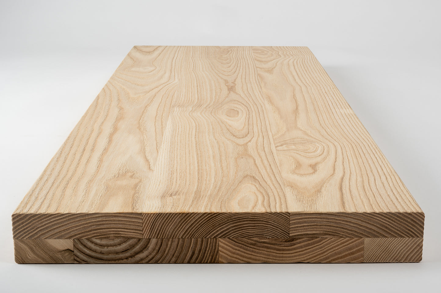 Shelf Stair tread Riser Windowsill Ash A/B, full stave lamellas, 40 mm, 2-layer, Unfinished