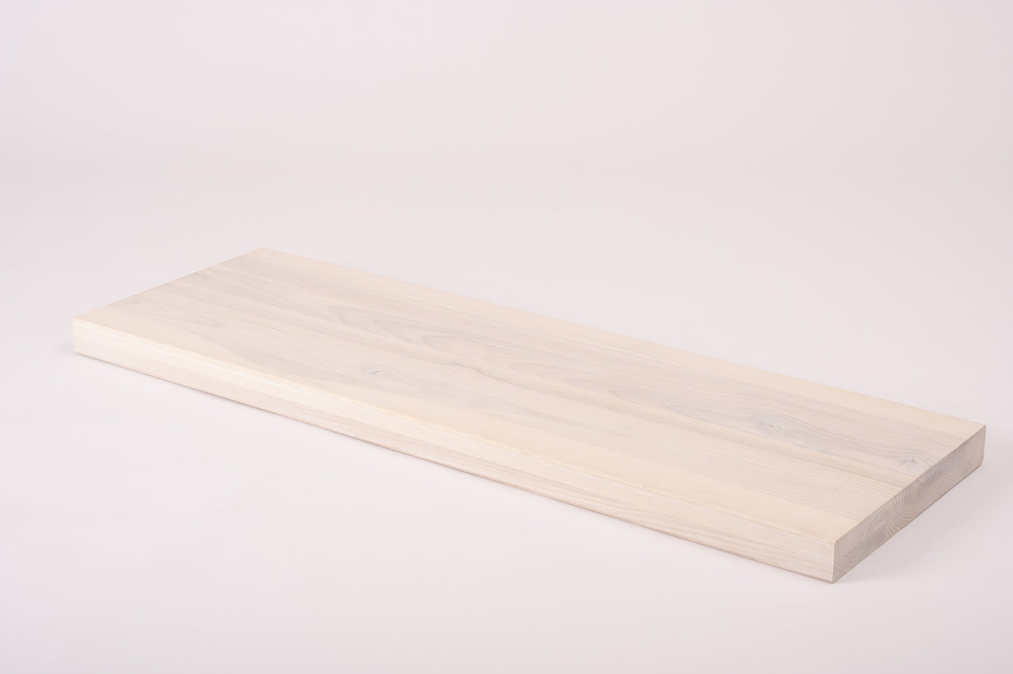 Shelf Stair tread Riser Windowsill Ash Rustic, full stave lamellas, 40 mm, 2-layer, Brushed, Chalked white oil
