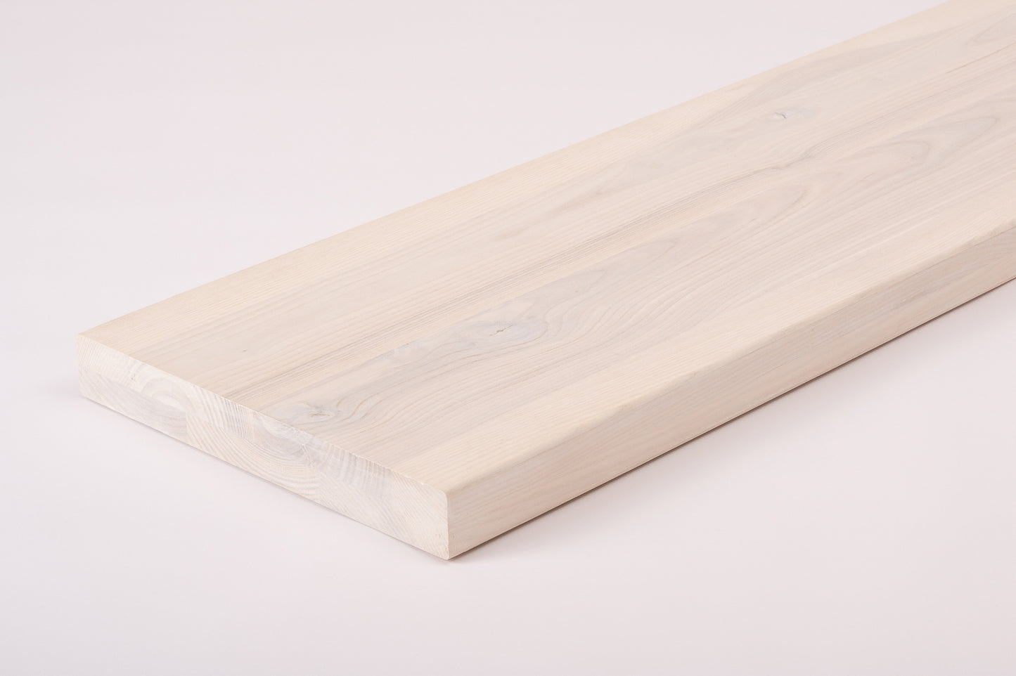 Shelf Stair tread Riser Windowsill Ash Rustic, full stave lamellas, 40 mm, 2-layer, Brushed, Chalked white oil