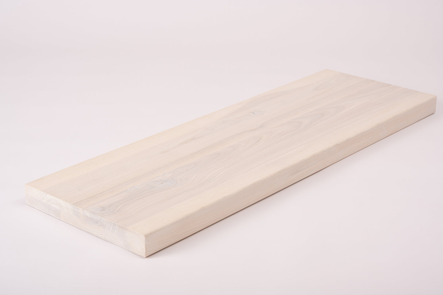 Shelf Stair tread Riser Windowsill Ash Rustic, full stave lamellas, 40 mm, 2-layer, Brushed, Chalked white oil