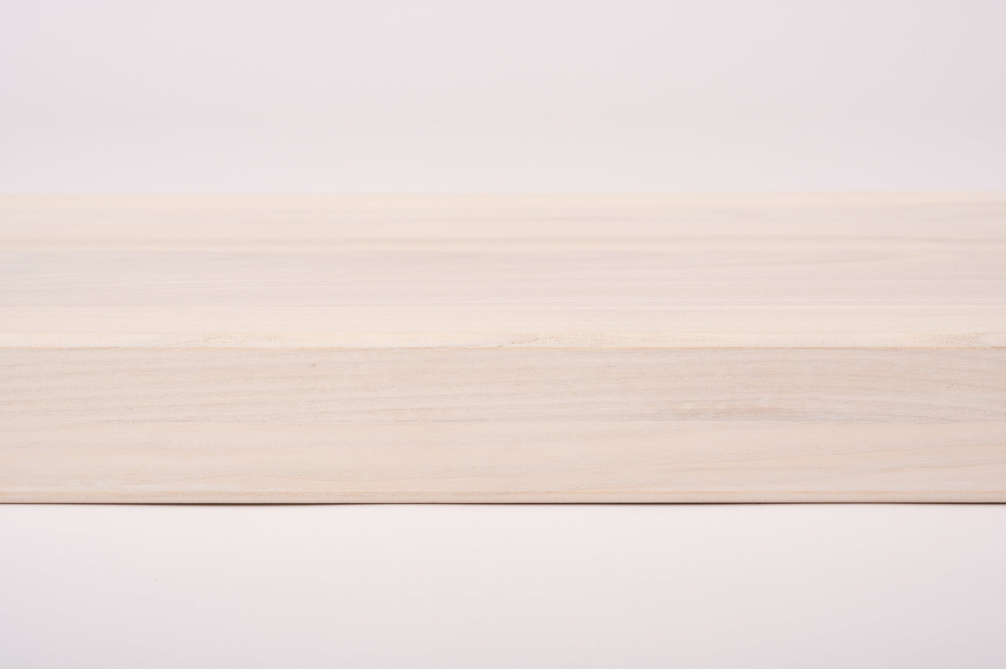Shelf Stair tread Riser Windowsill Ash Rustic, full stave lamellas, 40 mm, 2-layer, Brushed, Chalked white oil