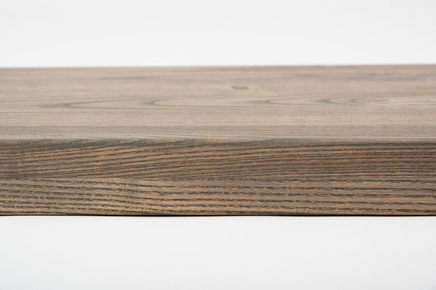 Shelf Stair tread Riser Windowsill Ash Rustic, full stave lamellas, 40 mm, 2-layer, Graphite oil