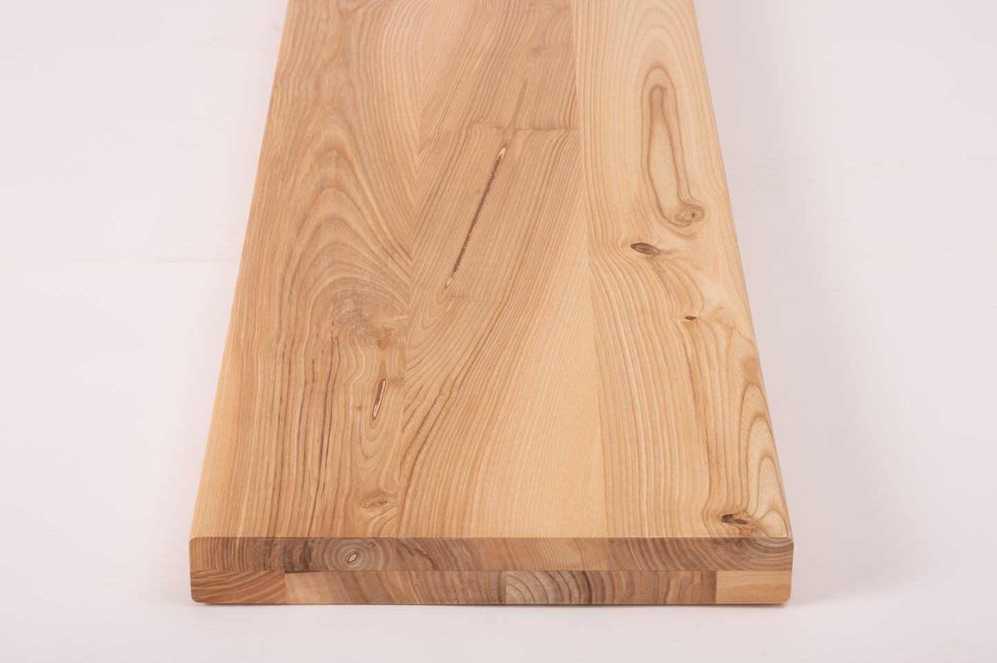 Shelf Stair tread Riser Windowsill Ash Rustic, full stave lamellas, 40 mm, 2-layer, Hard wax oil Natural (colourless)