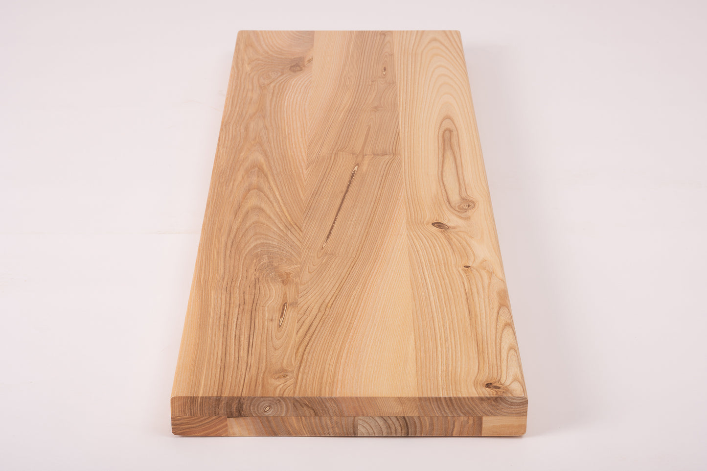 Shelf Stair tread Riser Windowsill Ash Rustic, full stave lamellas, 40 mm, 2-layer, Hard wax oil Natural (colourless)