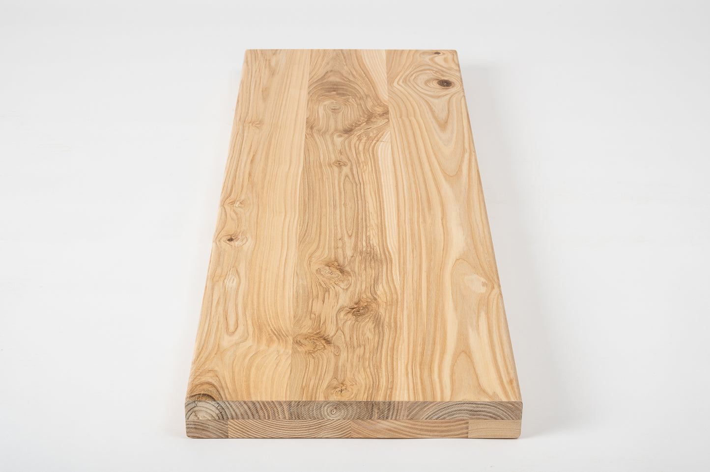 Shelf Stair tread Riser Windowsill Ash Rustic, full stave lamellas, 40 mm, 2-layer, Hard wax oil Natural white