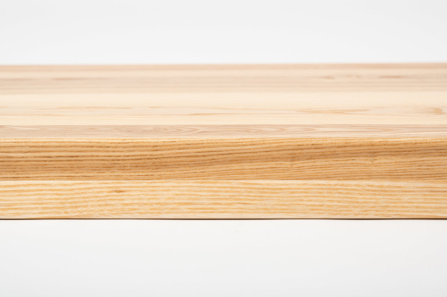 Shelf Stair tread Riser Windowsill Ash Rustic, full stave lamellas, 40 mm, 2-layer, Matte lacquered