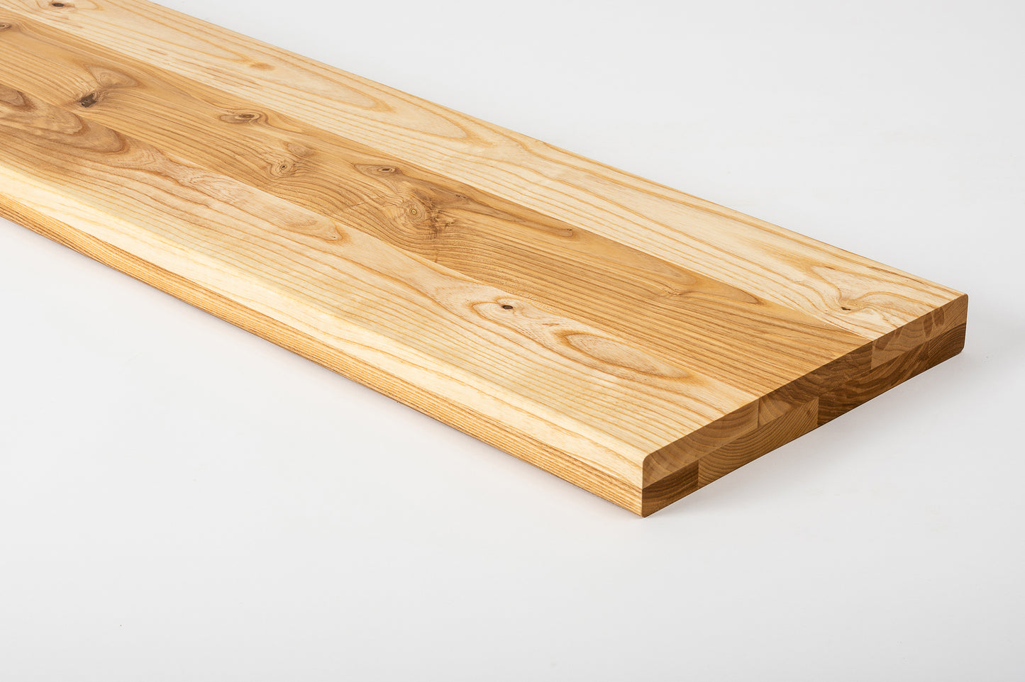 Shelf Stair tread Riser Windowsill Ash Rustic, full stave lamellas, 40 mm, 2-layer, Natural oil
