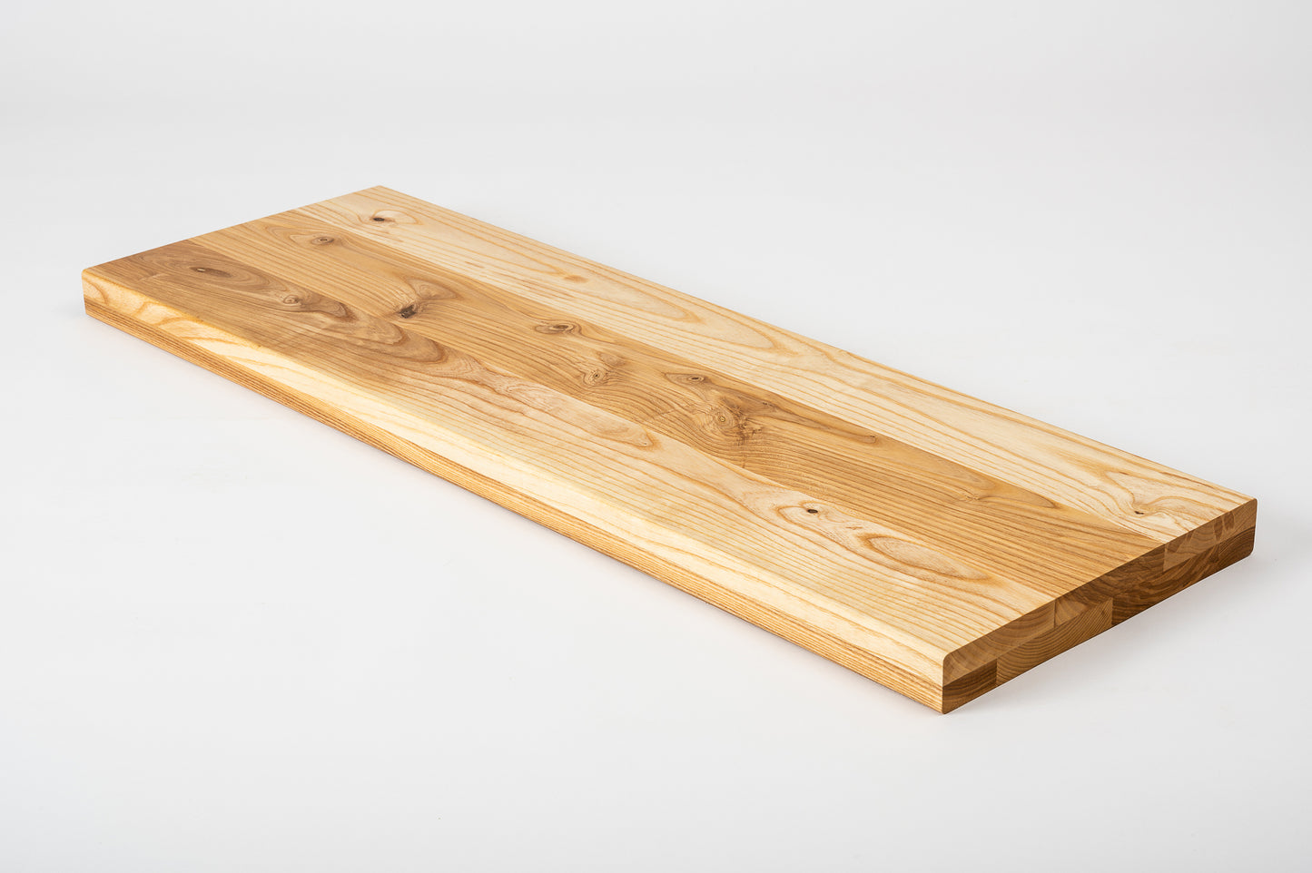 Shelf Stair tread Riser Windowsill Ash Rustic, full stave lamellas, 40 mm, 2-layer, Natural oil