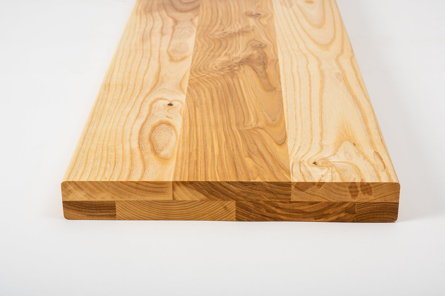 Shelf Stair tread Riser Windowsill Ash Rustic, full stave lamellas, 40 mm, 2-layer, Natural oil