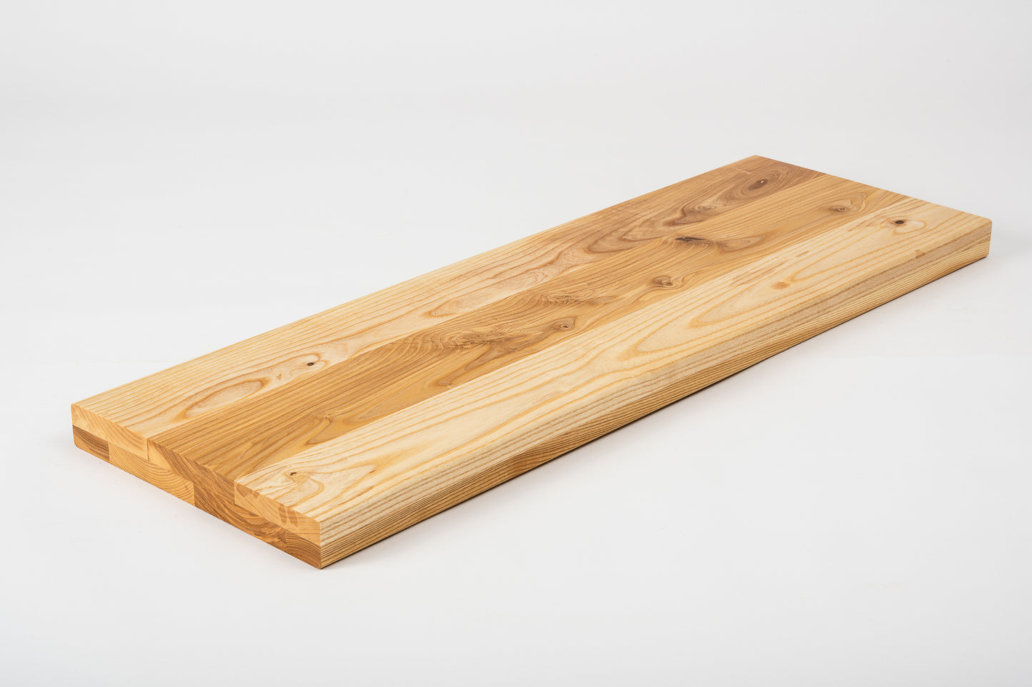 Shelf Stair tread Riser Windowsill Ash Rustic, full stave lamellas, 40 mm, 2-layer, Natural oil