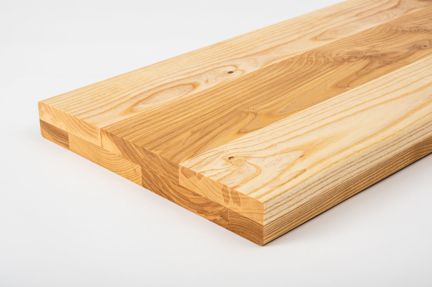Shelf Stair tread Riser Windowsill Ash Rustic, full stave lamellas, 40 mm, 2-layer, Natural oil