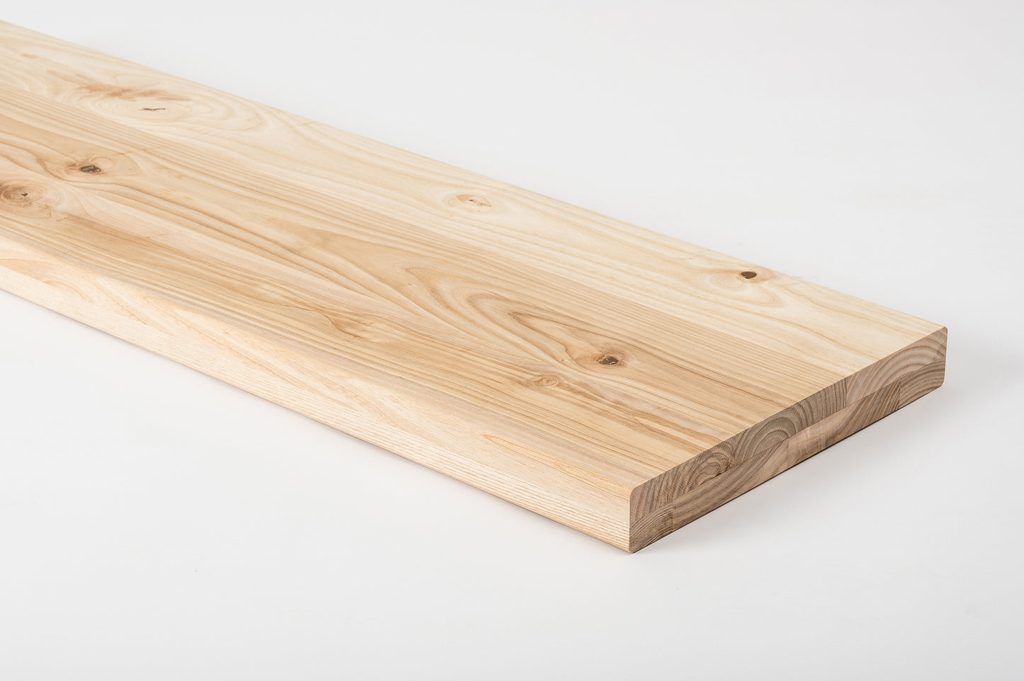 Shelf Stair tread Riser Windowsill Ash Rustic, full stave lamellas, 40 mm, 2-layer, Unfinished