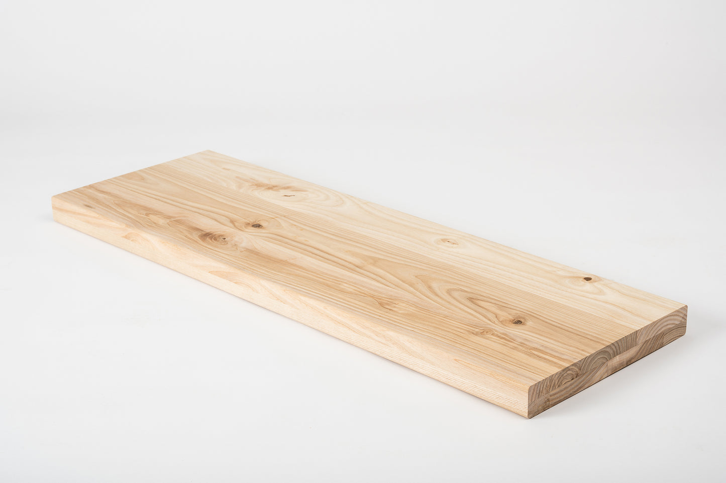 Shelf Stair tread Riser Windowsill Ash Rustic, full stave lamellas, 40 mm, 2-layer, Unfinished