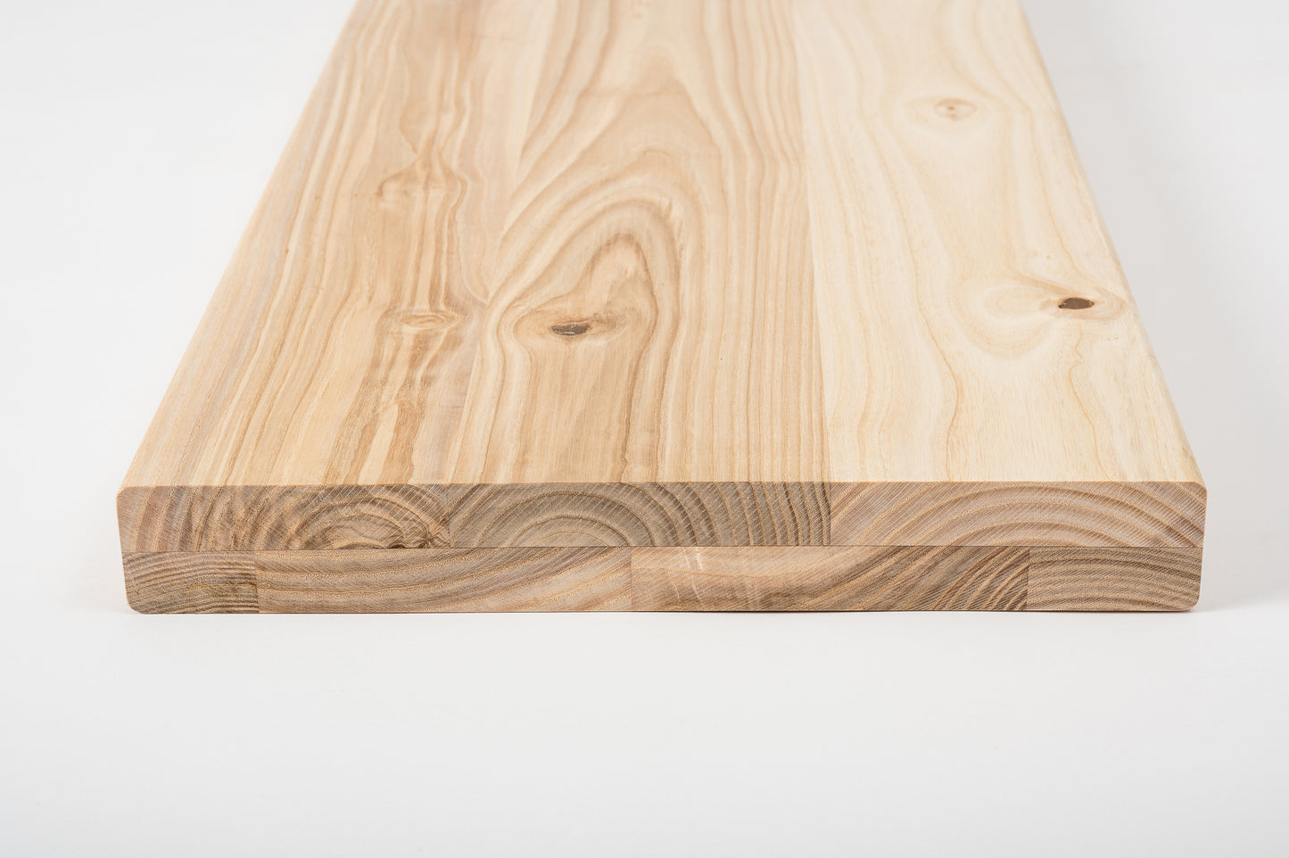 Shelf Stair tread Riser Windowsill Ash Rustic, full stave lamellas, 40 mm, 2-layer, Unfinished