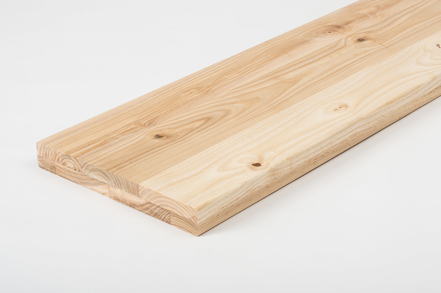 Shelf Stair tread Riser Windowsill Ash Rustic, full stave lamellas, 40 mm, 2-layer, Unfinished