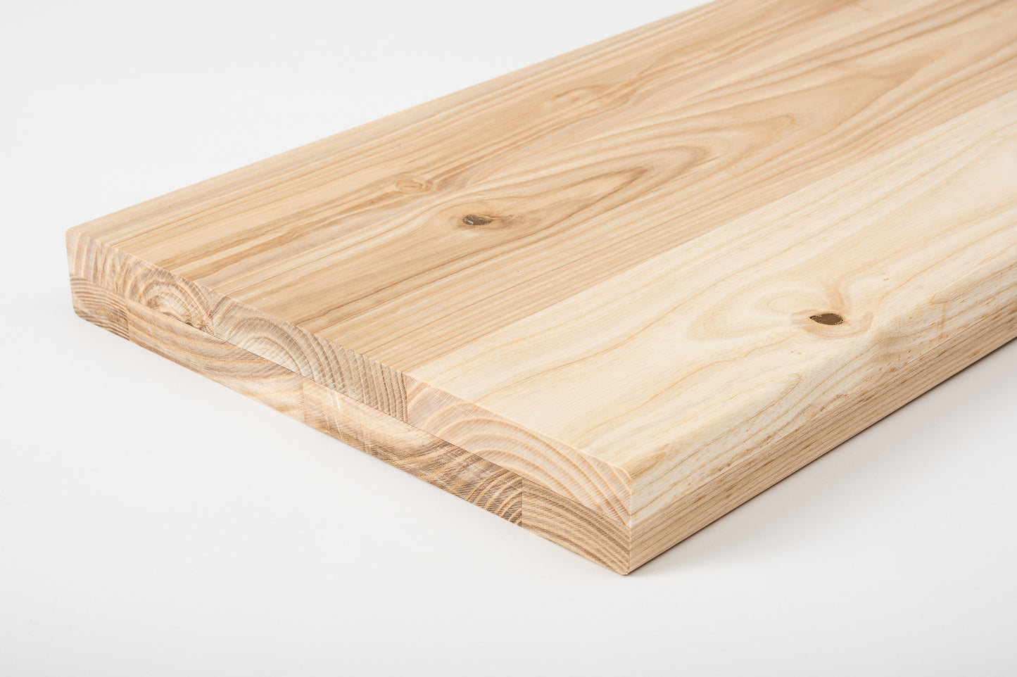 Shelf Stair tread Riser Windowsill Ash Rustic, full stave lamellas, 40 mm, 2-layer, Unfinished