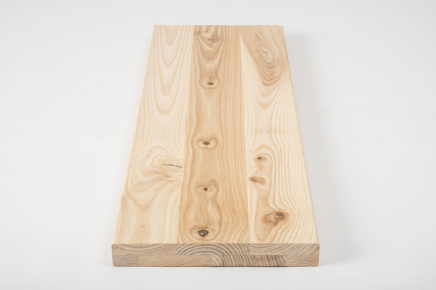 Shelf Stair tread Riser Windowsill Ash Rustic, full stave lamellas, 40 mm, 2-layer, White oil