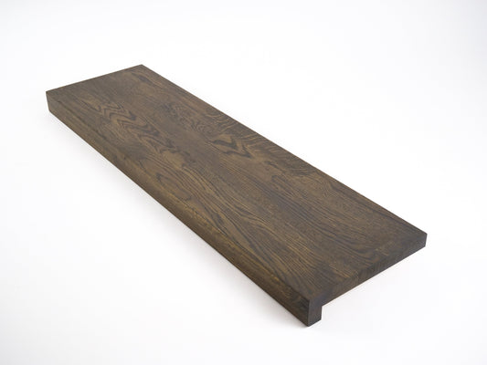 Marches d'escalier Appui de fenêtre avec surplomb Chêne A/B, lamelles aboutées, 20 mm, Huile graphite