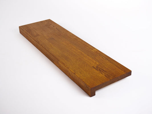 Marches d'escalier Appui de fenêtre avec surplomb Chêne A/B, lamelles aboutées, 20 mm, huile de cerisier