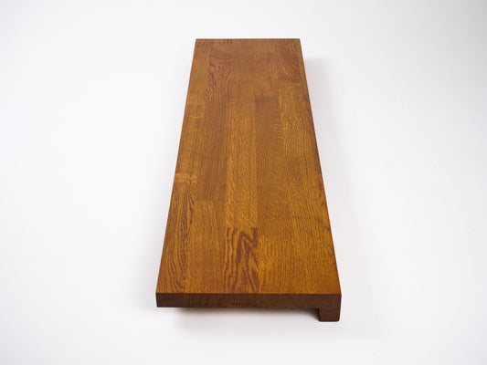 Marches d'escalier Appui de fenêtre avec surplomb Chêne A/B, lamelles aboutées, 20 mm, huile de cerisier