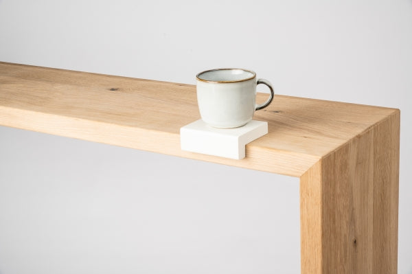 Solid Oak Rustic Breakfast Bar with connector, full stave lamellas, 40mm, width: 300mm