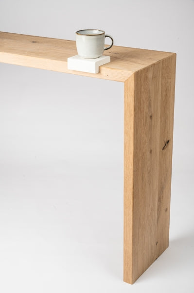 Solid Oak Rustic Breakfast Bar with connector, full stave lamellas, 40mm, width: 300mm