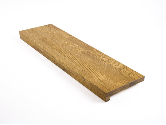 Marches d'escalier Appui de fenêtre avec surplomb Chêne A/B, lamelles aboutées, 20 mm, Huile Antique