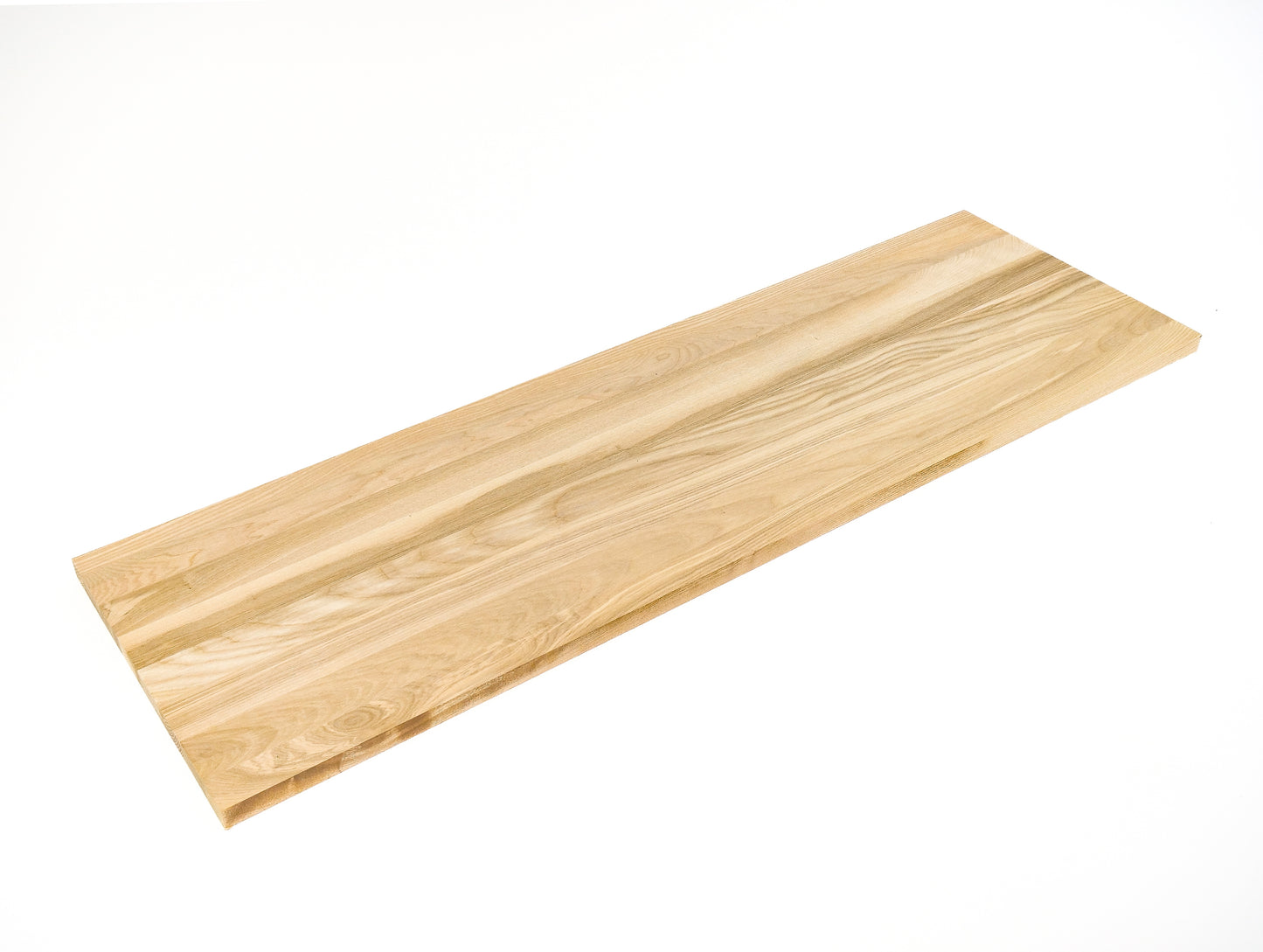Massivholzplatte DIY Esche Braunkern A/B, DL durchgehende Lamellen mit zufälliger Breite, 19 mm