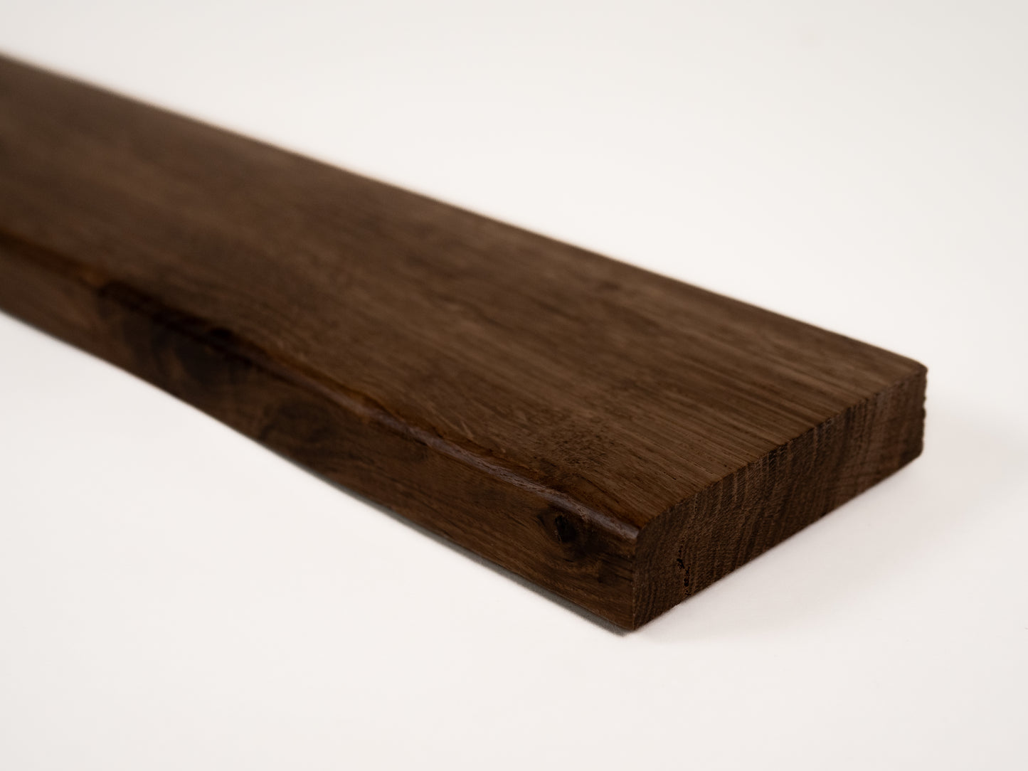 Solid Skirting Board Smoked Oak Rustic, 18x70x2000mm with radius, matte lacquered, filled