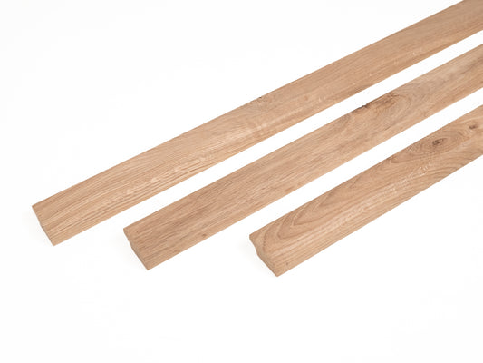 Plinthe massive en chêne rustique 20 x 50 mm non fini 0,8-1,5 m avec rayon de 20 mm sans remplissage