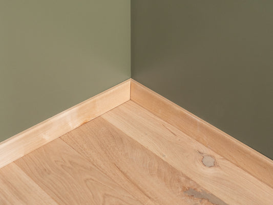 Plinthe massive Bouleau A/B 20x52 Huile de cire dure Blanc naturel 1,5-2,5m Courbe
