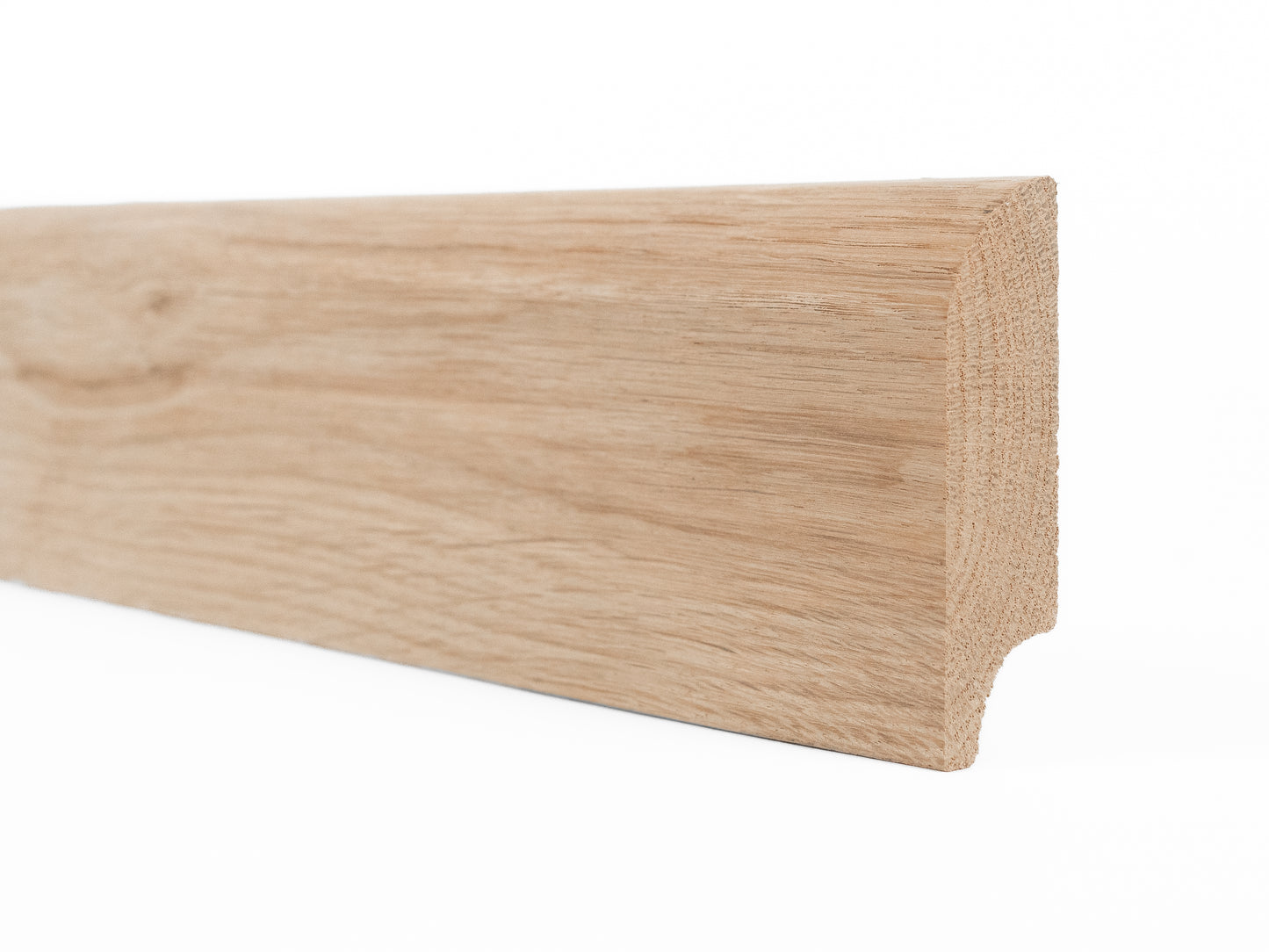 Plinthe massive en chêne rustique 20 x 90 mm Huile de cire dure Naturelle Blanc 1,5-2,5 m avec rayon de 20 mm