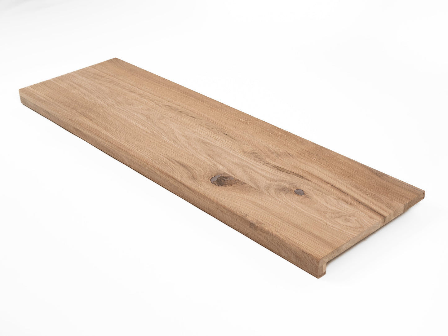 Stair tread Windowsill with overhang Oak Rustic, full stave lamellas, 16 mm, Unfinished