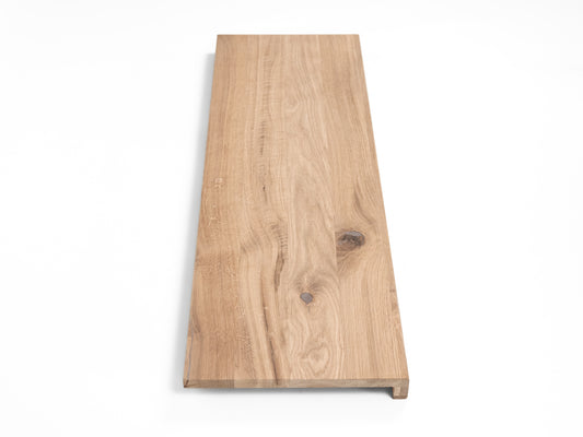 Stair tread Windowsill with overhang Oak Rustic, full stave lamellas, 16 mm, Unfinished