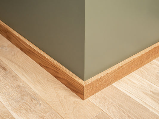 Solid Skirting Board Oak A/B 18x70mm matte lacquered 0,8-1,8m with radius 5mm