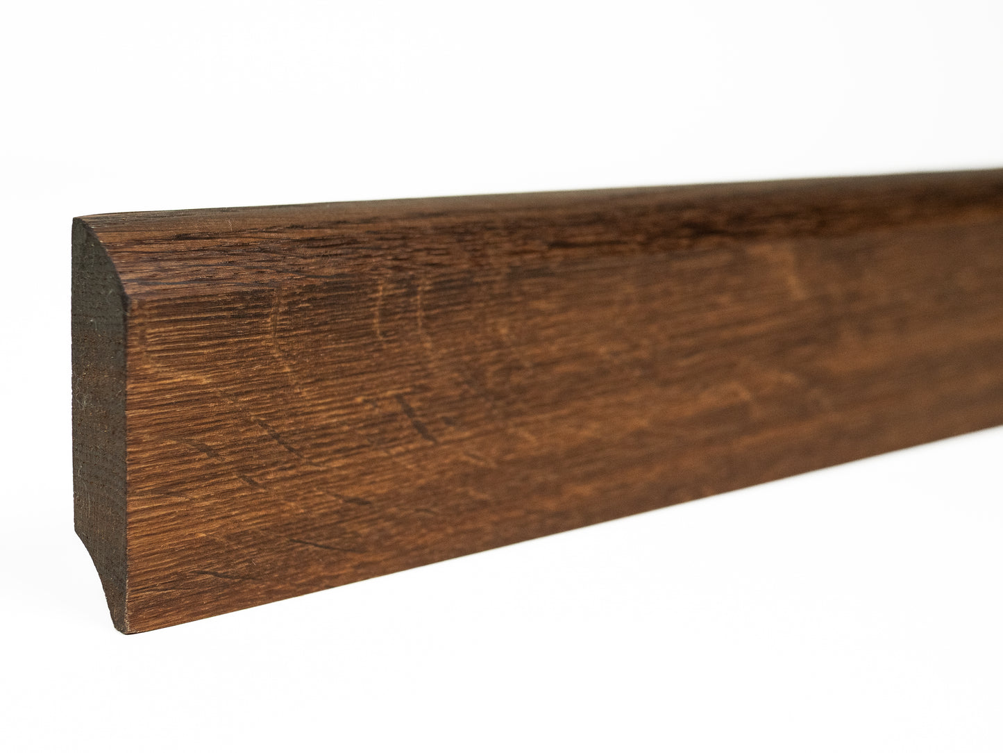 Solid Skirting Board Smoked Oak A/B 18x70mm matte lacquered 0,8-1,8m with radius 20mm