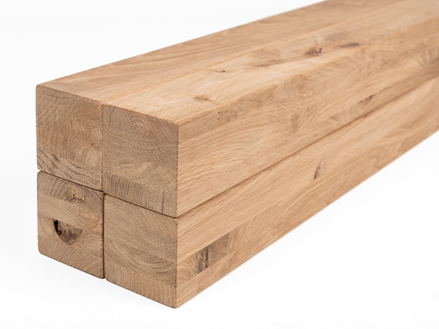 Glulam oak beam Rustic 70x70 mm Hard wax oil Natural white, square timber, solid wood