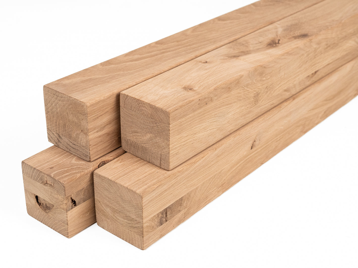Glulam oak beam Rustic 70x70 mm Hard wax oil Natural white, square timber, solid wood