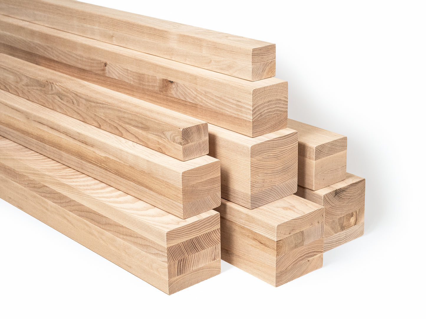 Glulam ash beam A/B 50x50 mm Hard wax oil Natural white, square timber, solid wood