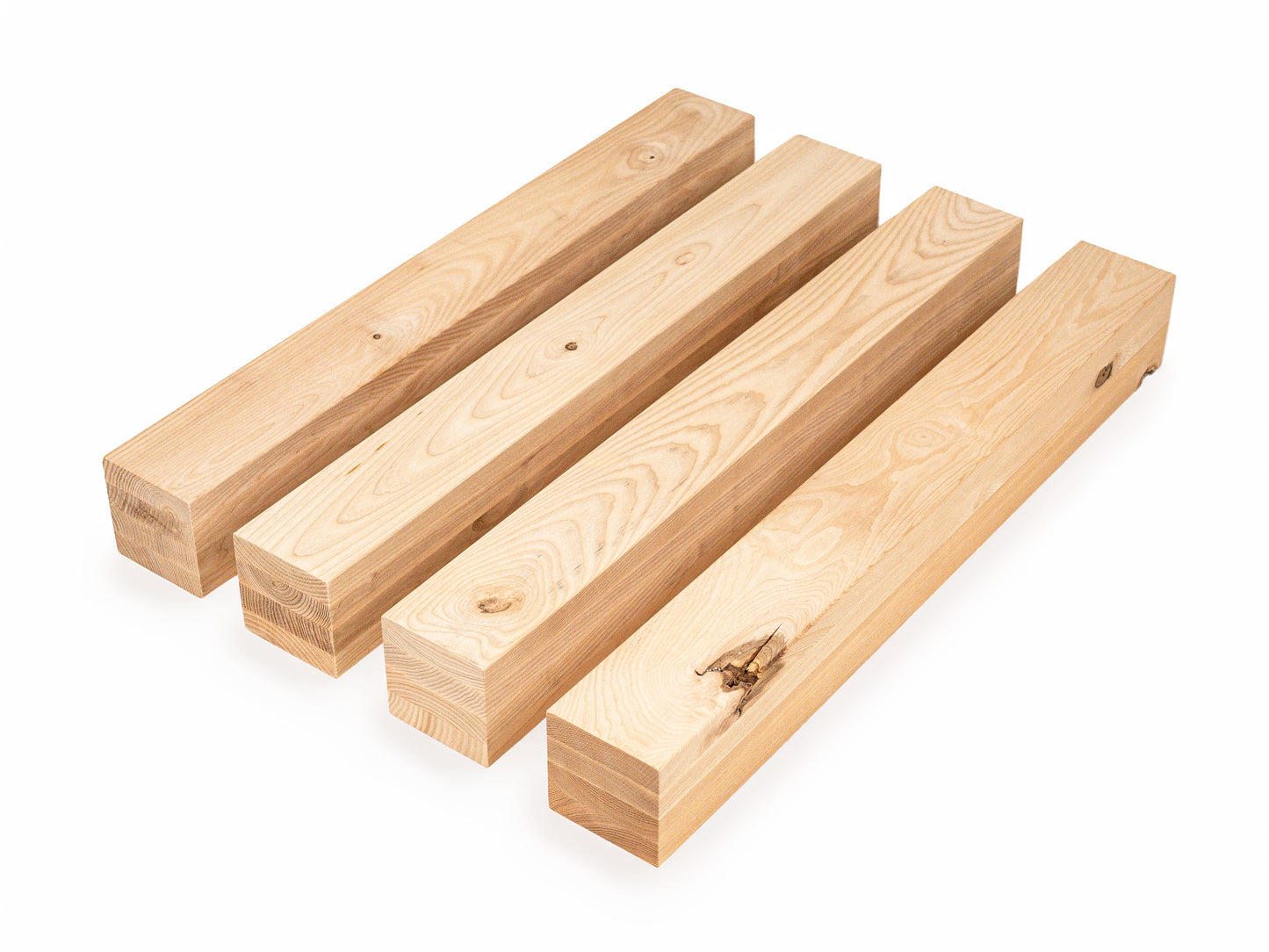 Glulam ash beam Rustic 100x100 mm Hard wax oil Natural white, square timber, solid wood