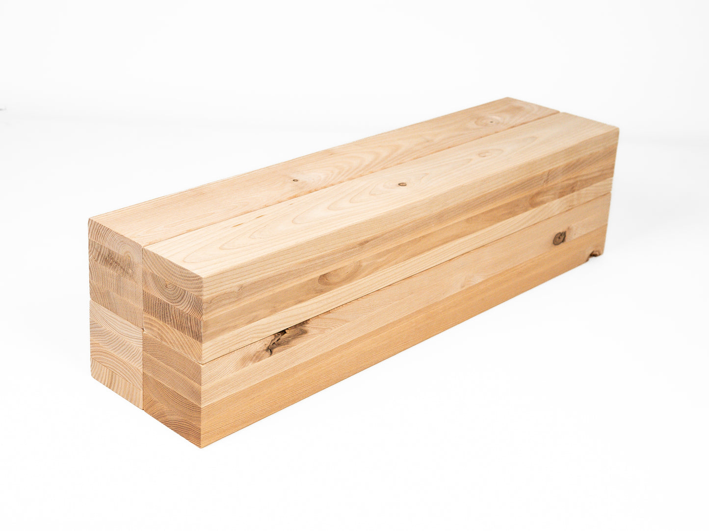 Glulam ash beam Rustic 100x100 mm Hard wax oil Natural white, square timber, solid wood