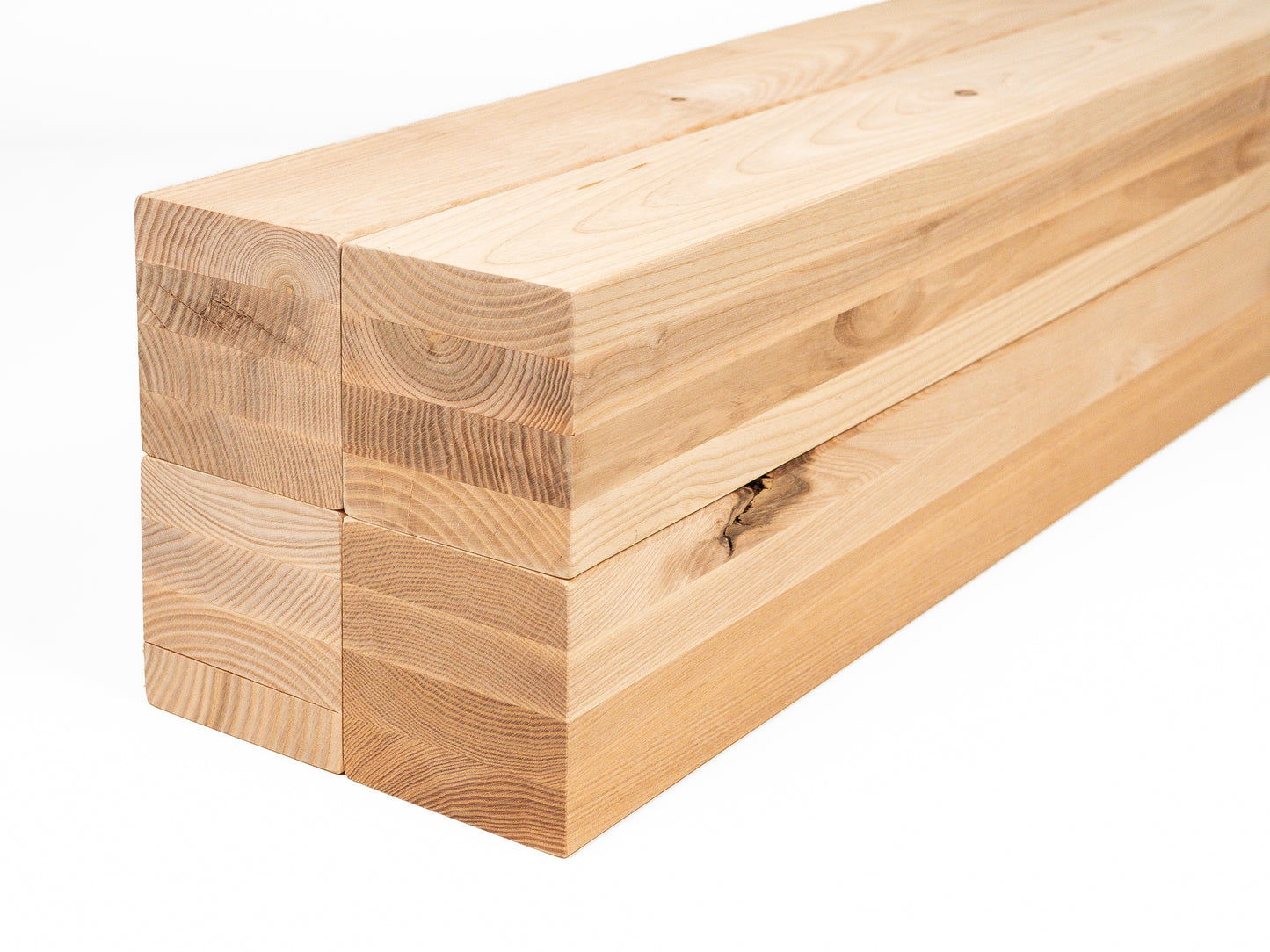 Glulam ash beam Rustic 100x100 mm Hard wax oil Natural white, square timber, solid wood
