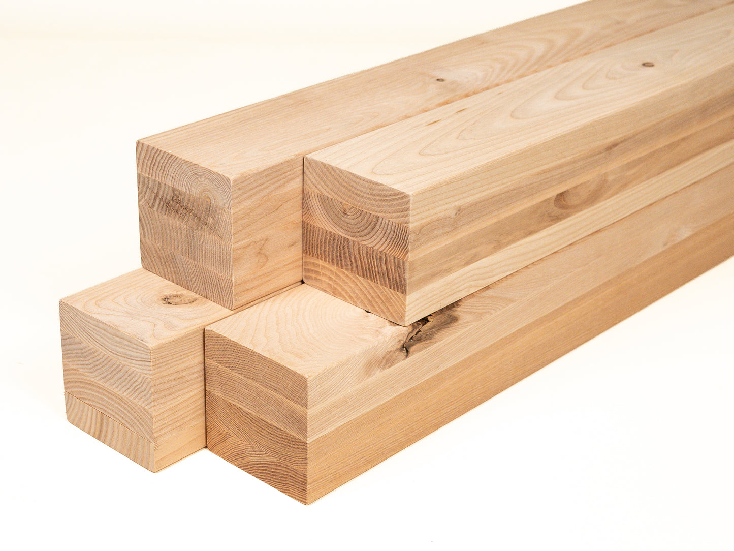 Glulam ash beam Rustic 100x100 mm Hard wax oil Natural white, square timber, solid wood