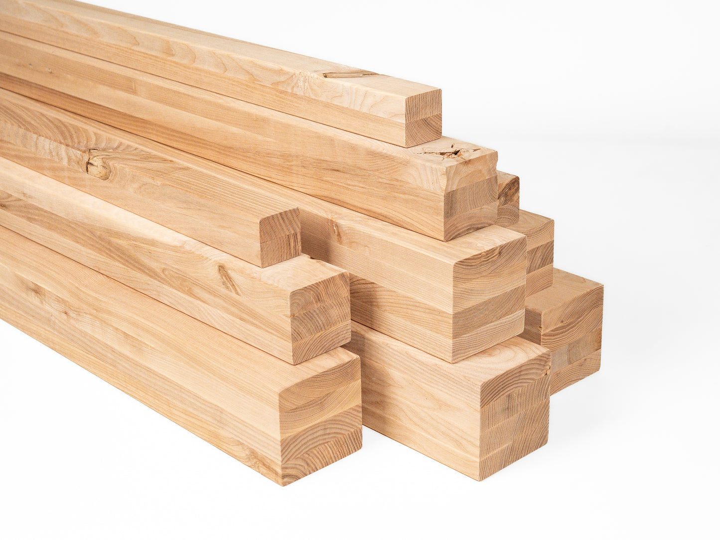 Glulam ash beam Rustic 50x50 mm Hard wax oil Natural white, square timber, solid wood